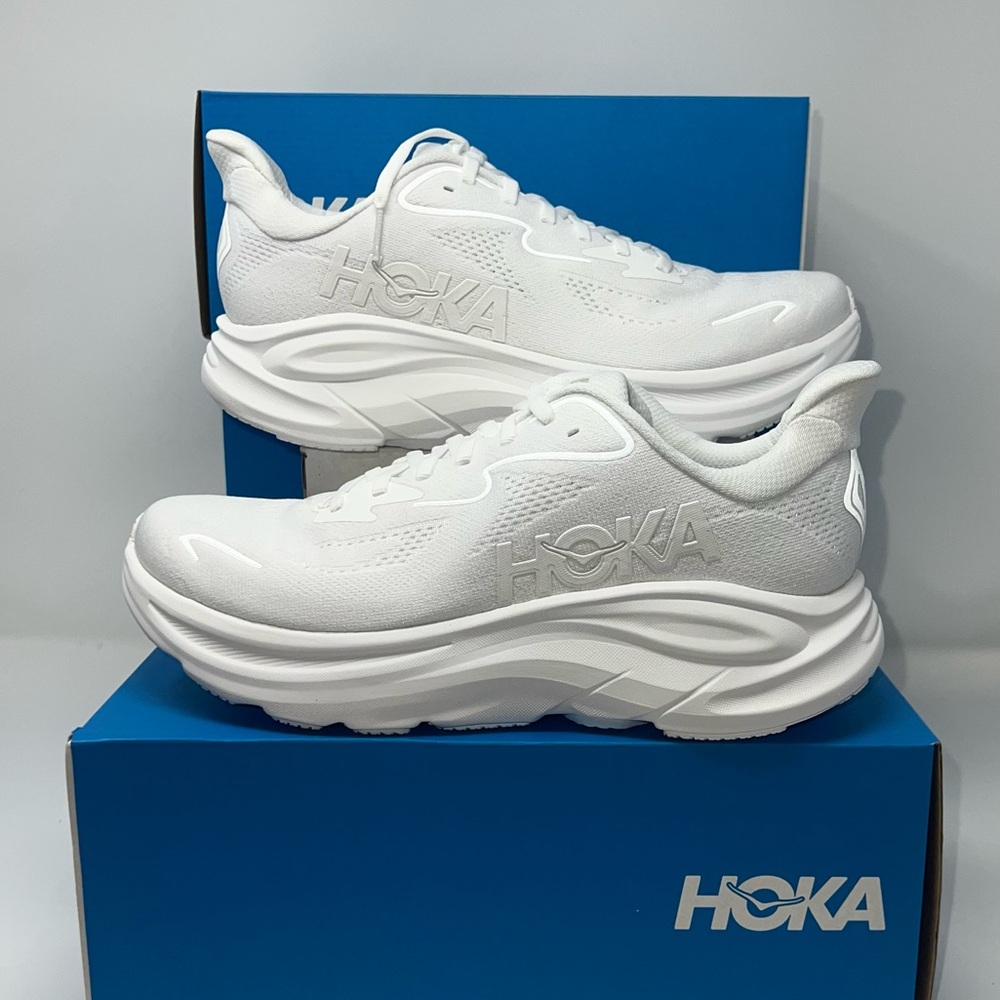Hoka Women's One One Clifton 10 Triple White 1162031-WWH Running Shoes